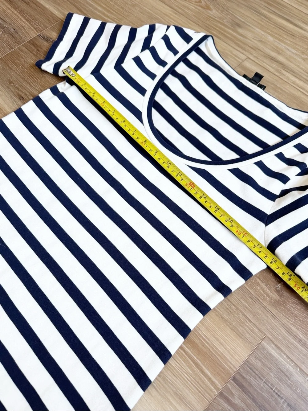 J Crew Striped Short-Sleeve Scoop Neck Dress – Navy and White